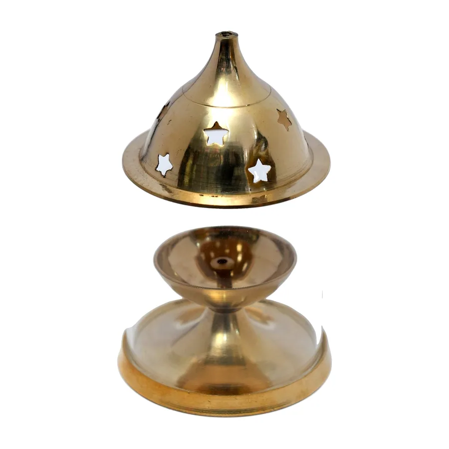 Brass Lamp with Glass Dome