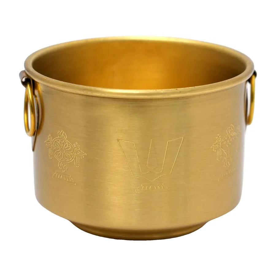 Brass Handi Bucket with Ring Handles