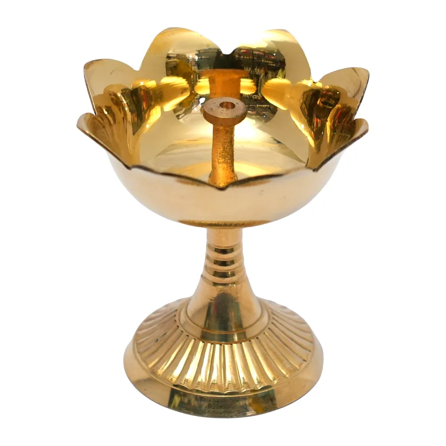 Brass Lotus Diya Stand