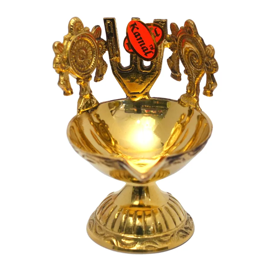 Brass Ornate Diya Stand with Birds