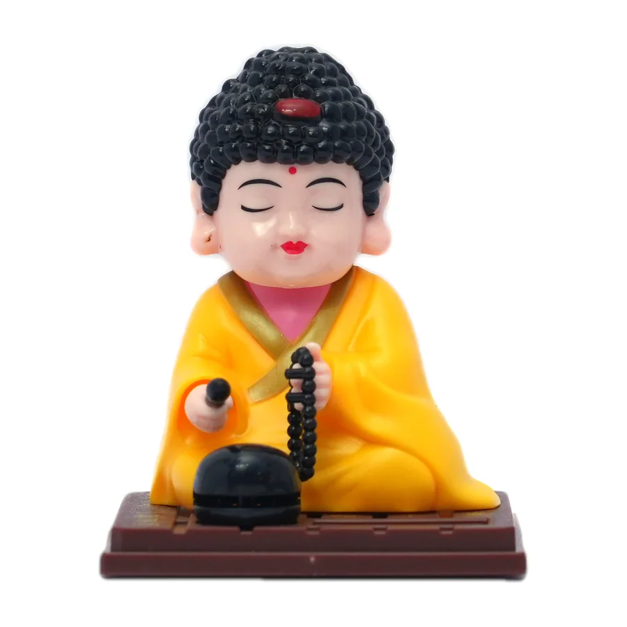 Seated Buddha Figurine, Yellow Robe