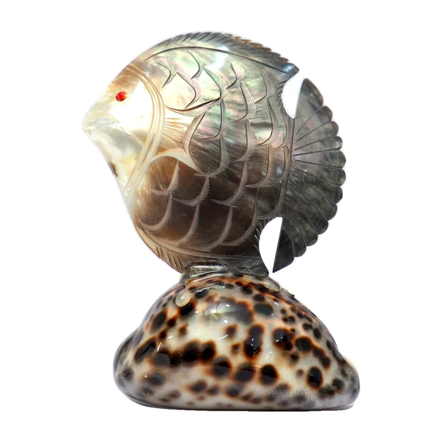Carved Shell Fish on Base