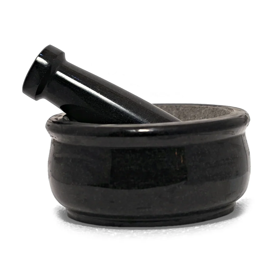 Black Granite Bowl Mortar & Pestle