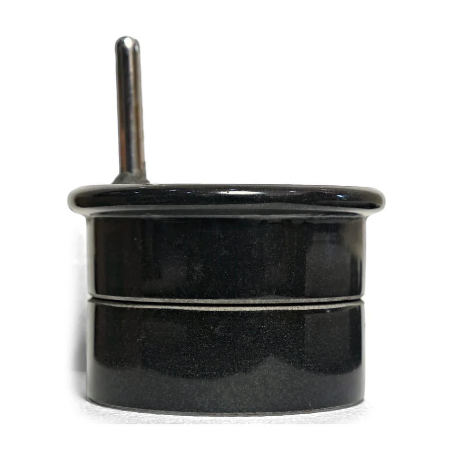 Black Granite Lidded Box with Steel Handle