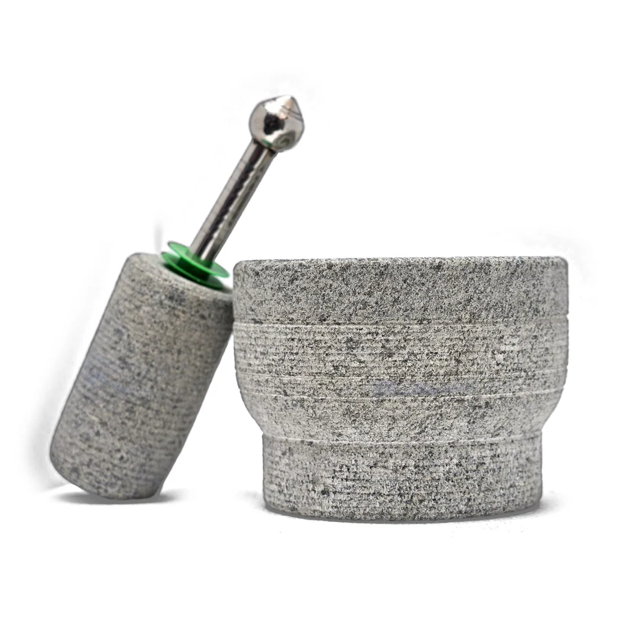 Grey Granite Mortar & Pestle, Footed