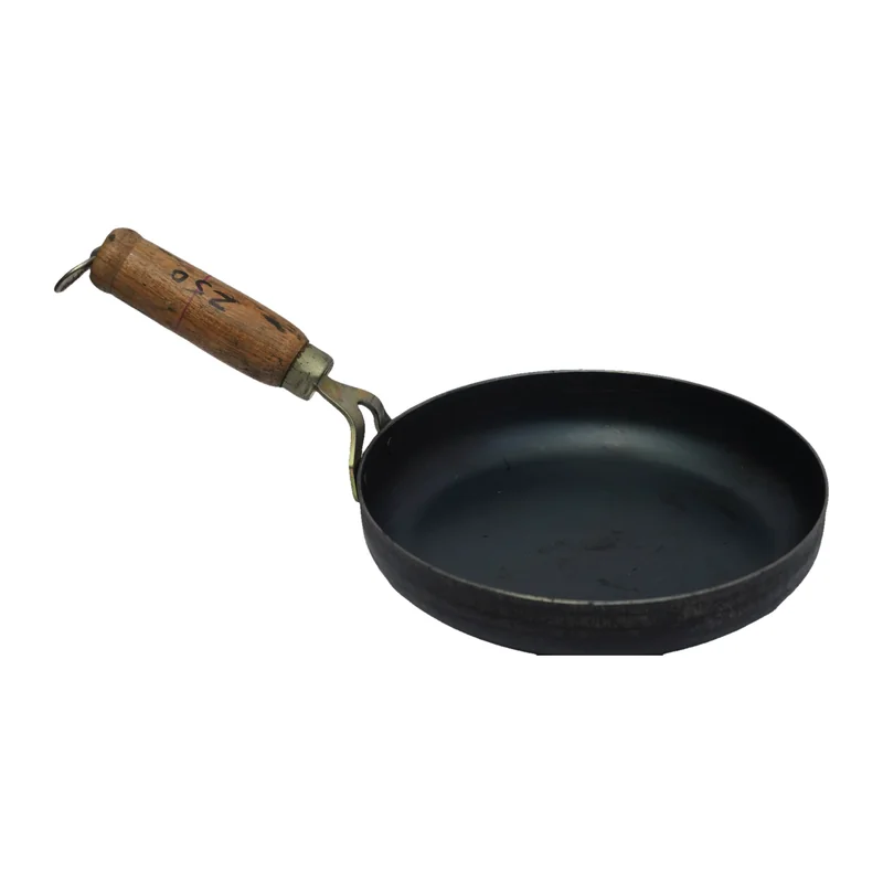 Iron Frying Pan, Wooden Handle (Medium)