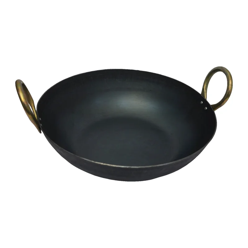 Iron Kadai with Brass Ring Handles