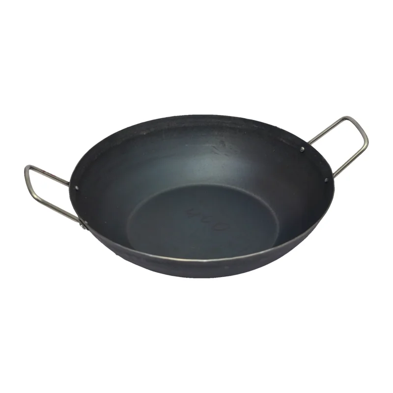 Iron Kadai, Flat Base, Steel Handles