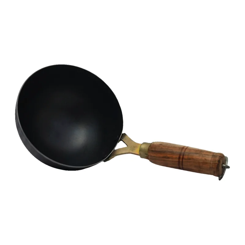 Iron Tadka Pan, Brown Striped Handle