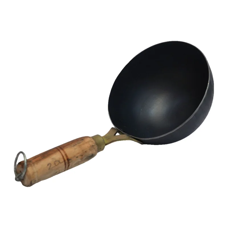 Iron Tadka Pan, Striped Handle (Larger)
