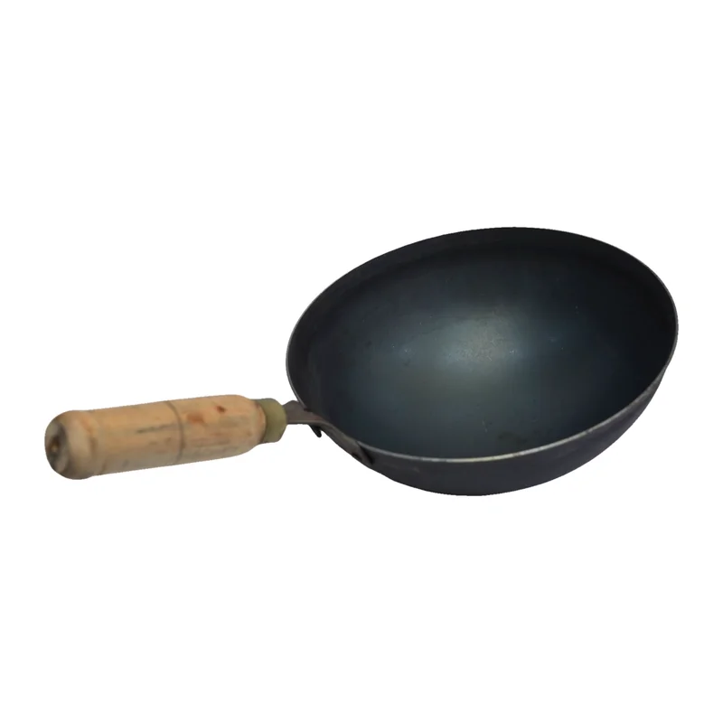 Iron Wok with Light Wooden Handle