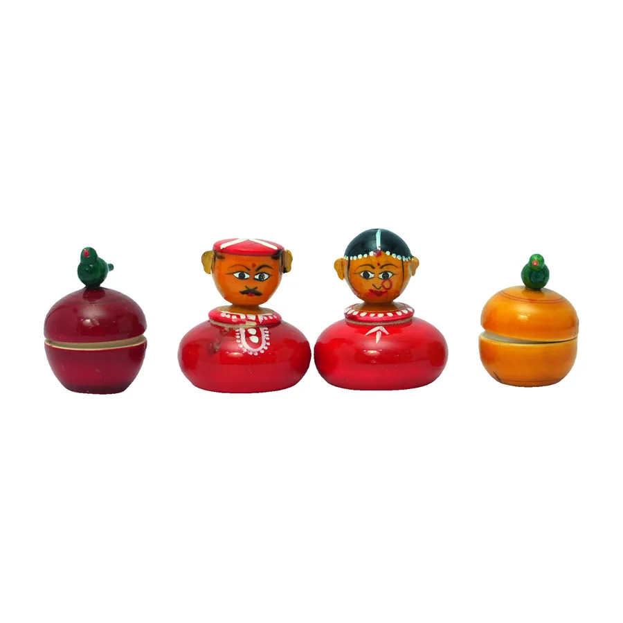 Kondapalli Fruit and Face Boxes, Set of 4
