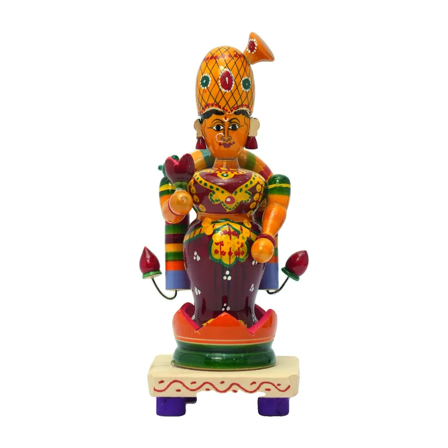 Kondapalli Decorated Goddess Doll on Lotus