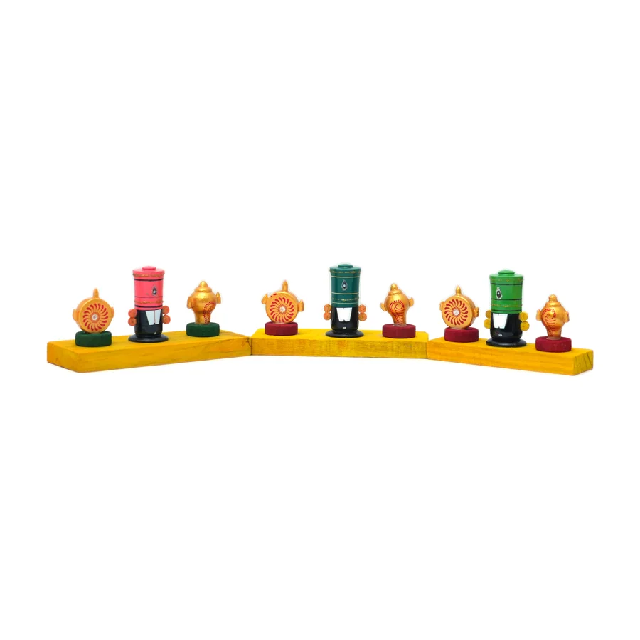 Kondapalli Mini Kolu Set on Yellow Base
