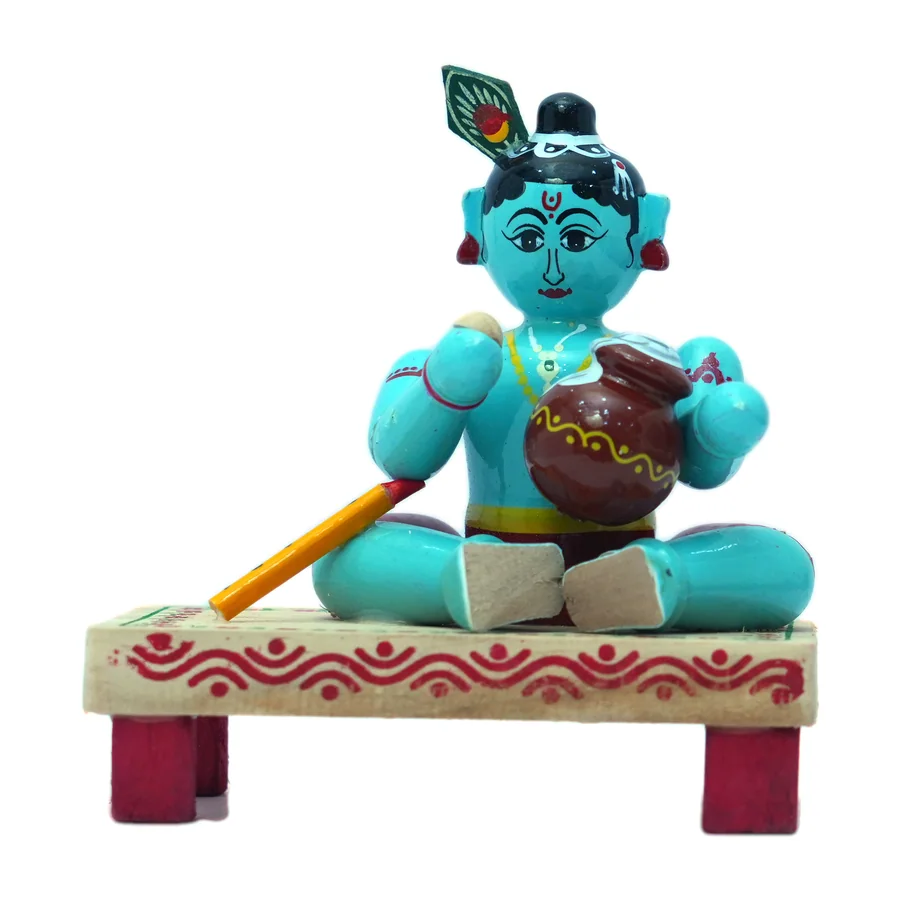 Kondapalli Seated Krishna with Pot and Flute