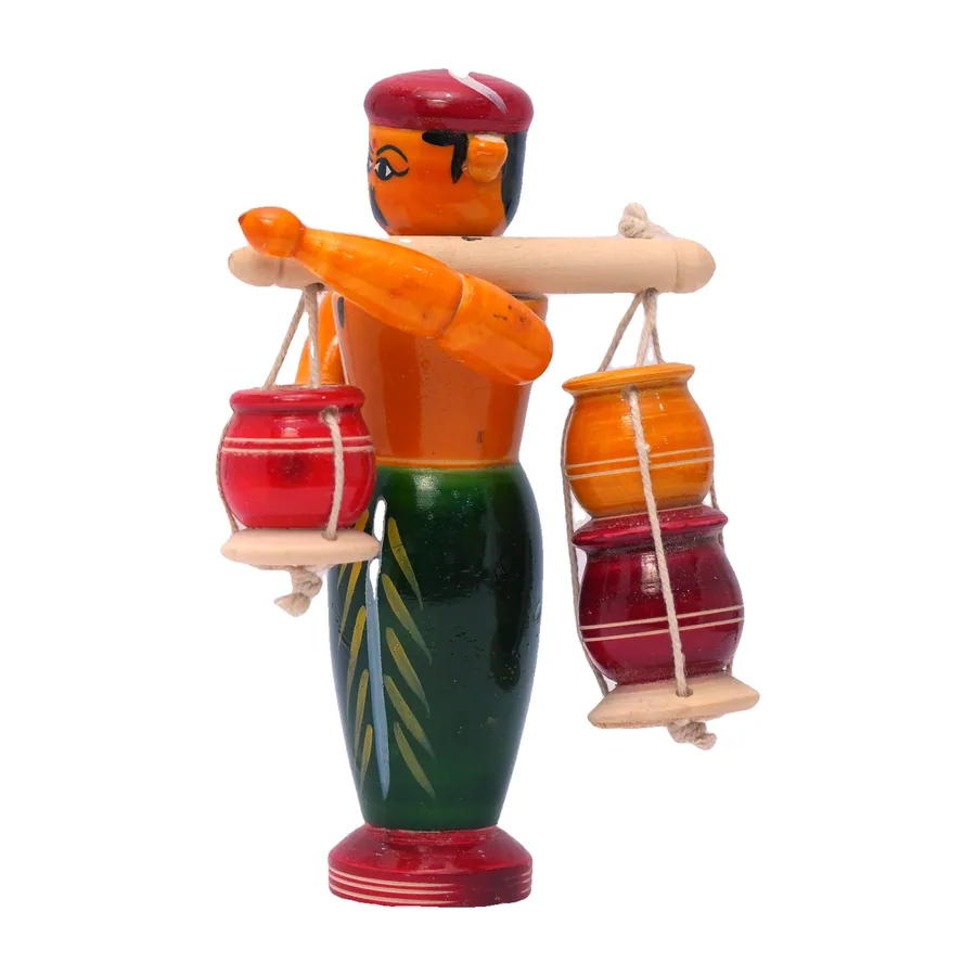 Kondapalli Man Carrying Pots on Pole