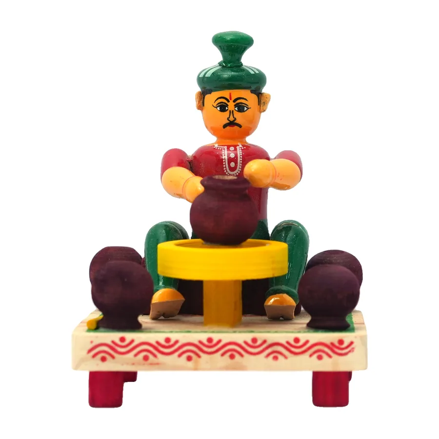 Kondapalli Potter Doll at Wheel
