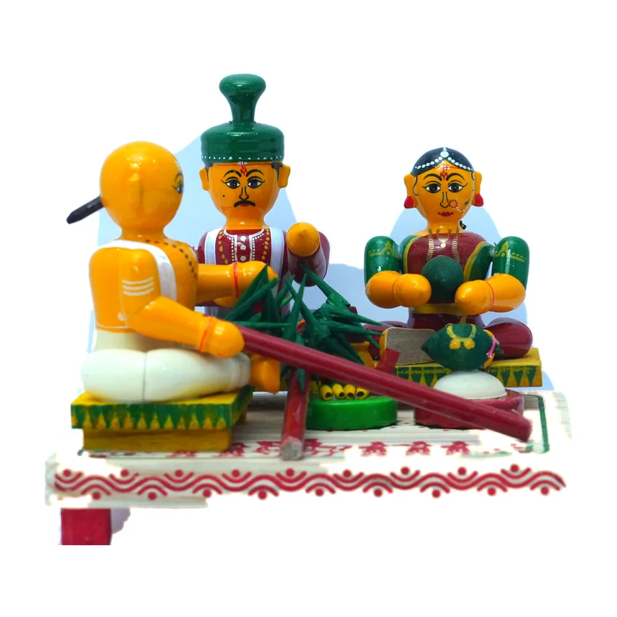 Kondapalli Priest and Couple Ritual Scene