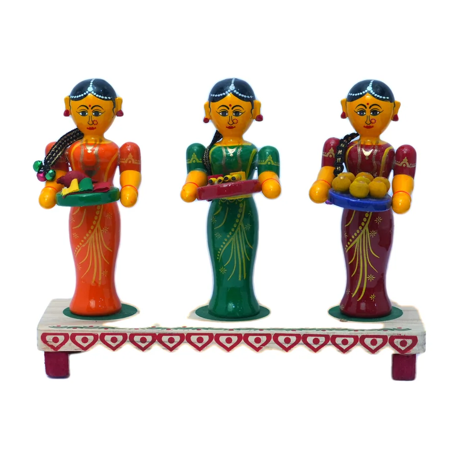 Kondapalli Three Women Dolls
