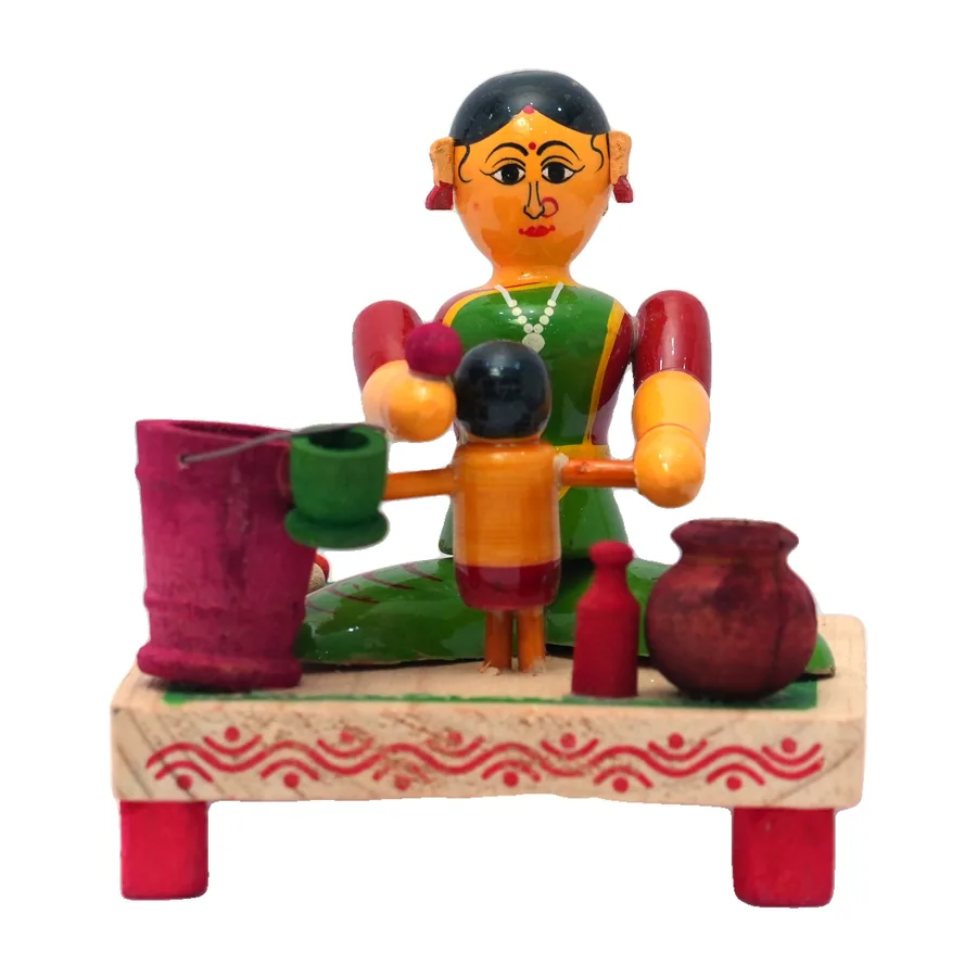 Kondapalli Woman with Child and Pots Set
