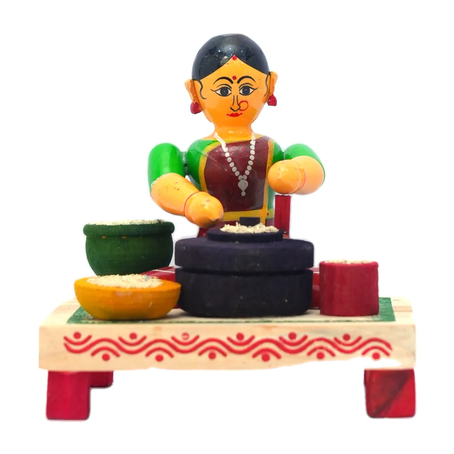 Kondapalli Woman Grinding Batter Doll