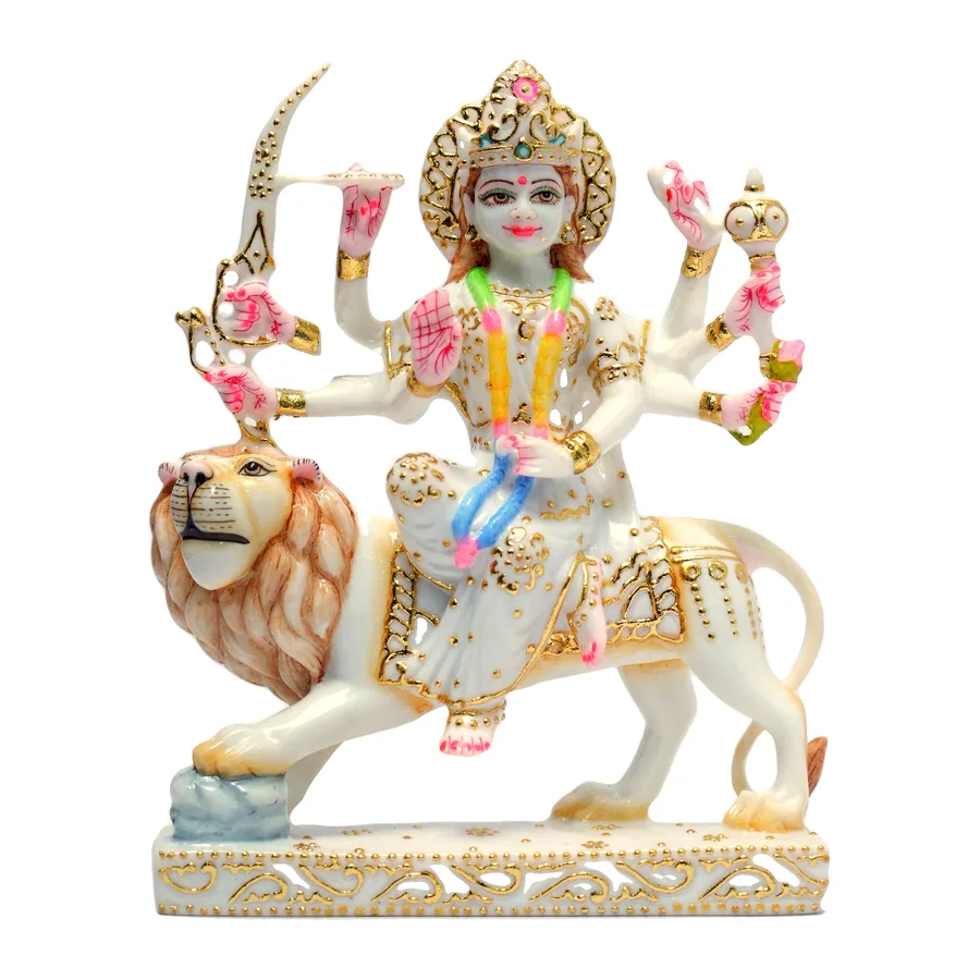 Durga Idol on Lion, Marble