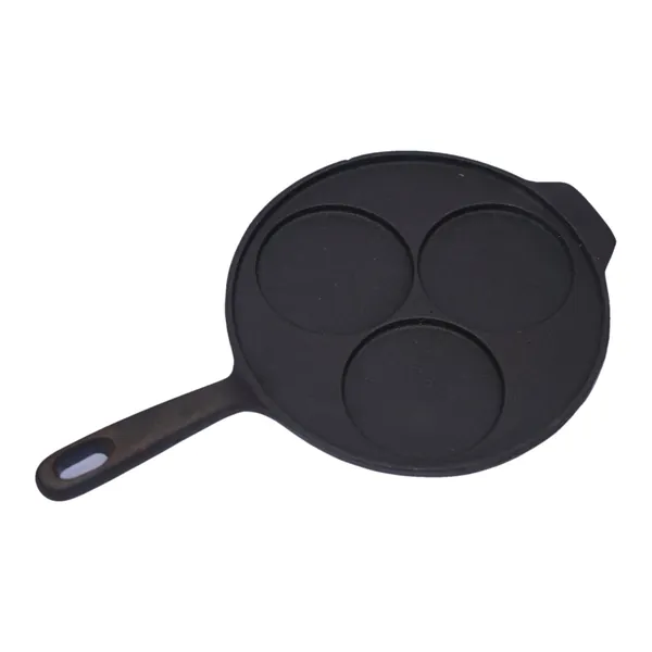 Iron Pancake Pan, 3 Cavity, Long Handle