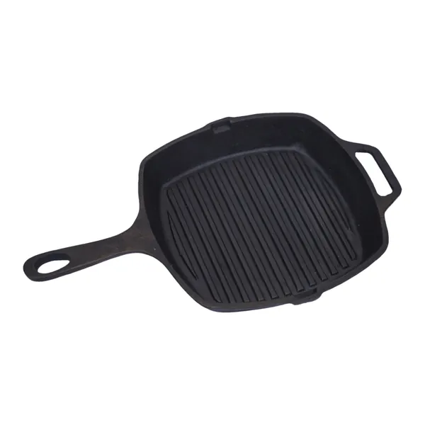 Square Iron Grill Pan with Long Handle