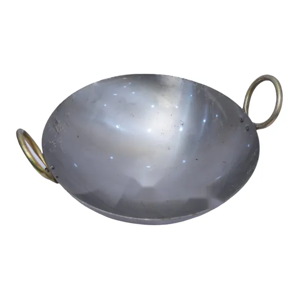 Steel Kadai with Brass Ring Handles