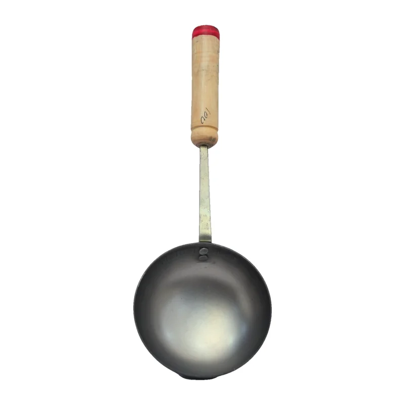 Steel Tadka Pan, Red-Tip Wooden Handle