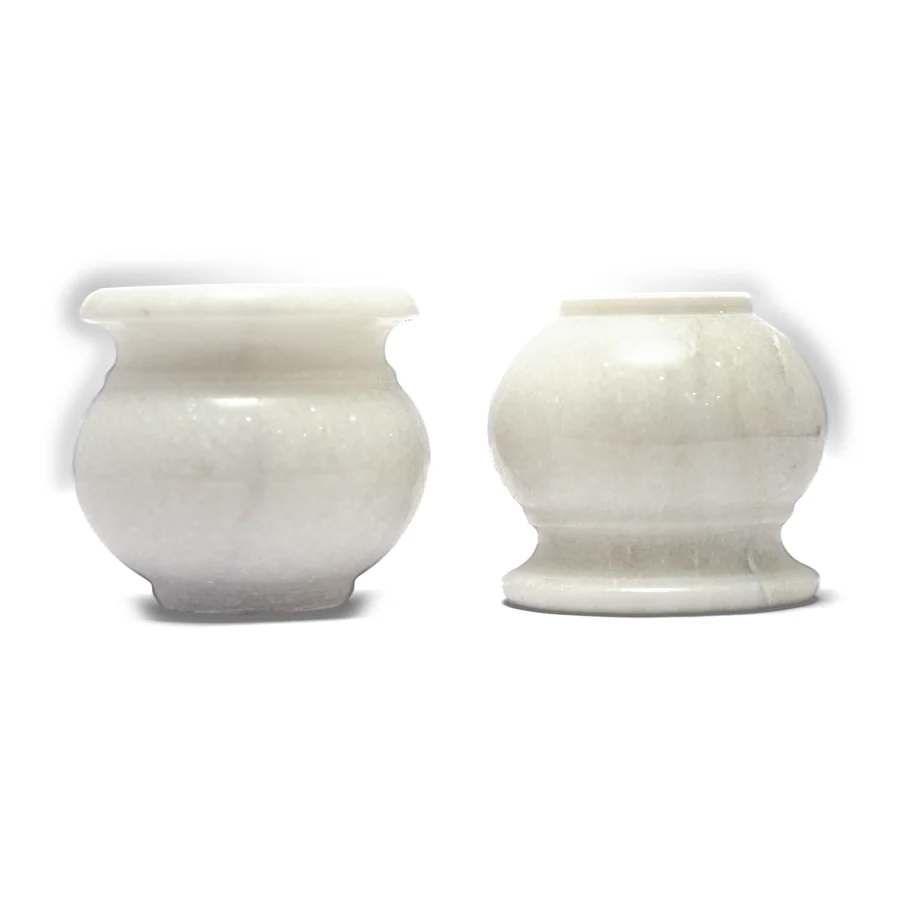 White Marble Kalash Pot Set (2 shapes)