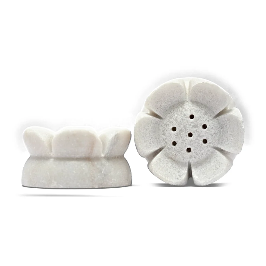 White Marble Lotus Incense Holder