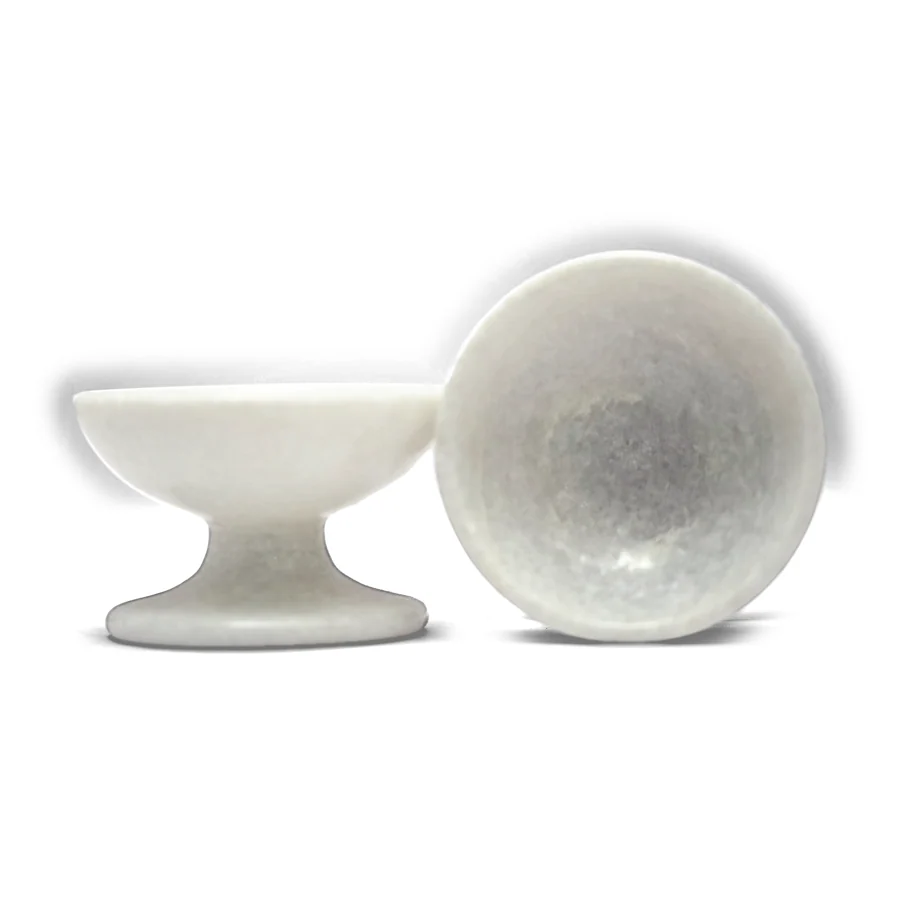 White Marble Pedestal Bowl Pair