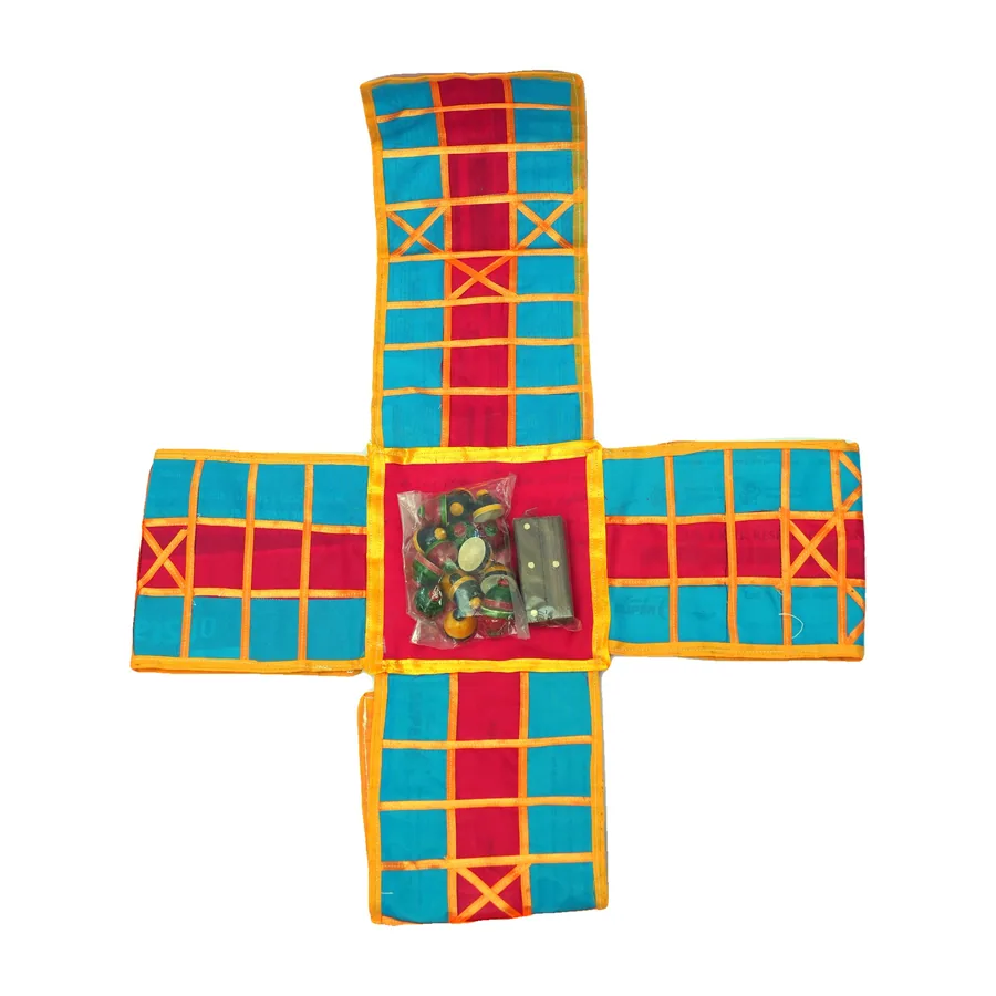 Chaupar Cloth Game Set with Pieces