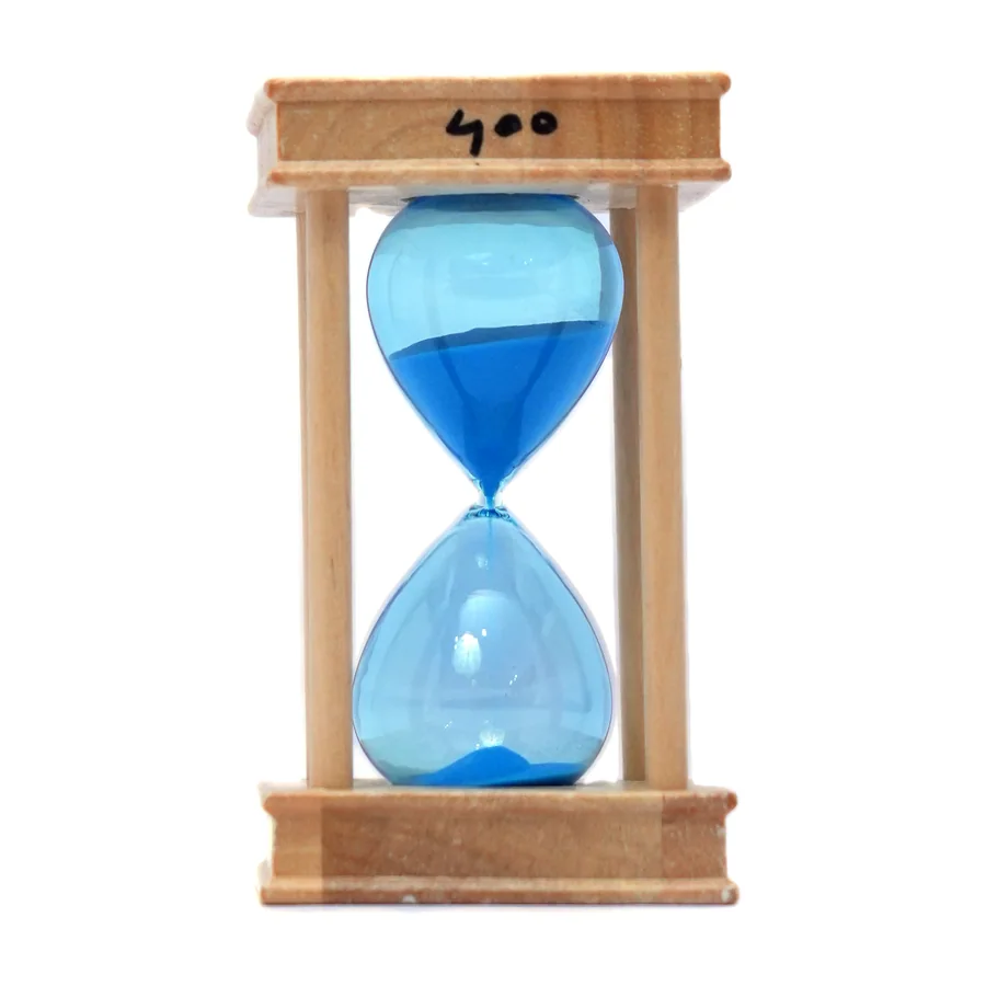 Wooden Sand Timer, 10 Minutes, Blue Sand